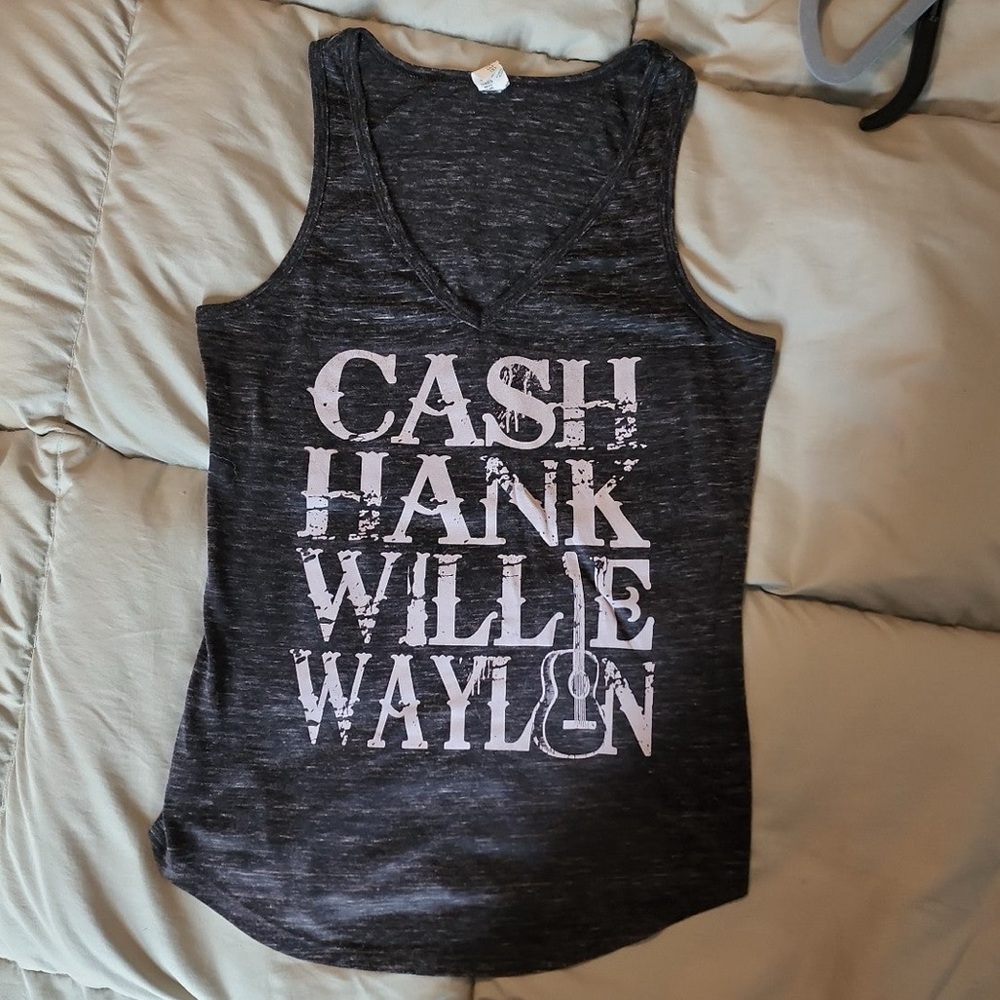 Graphic Tank Top with Country Legends Text